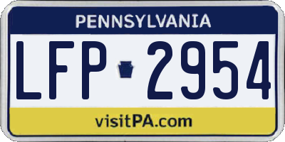 PA license plate LFP2954