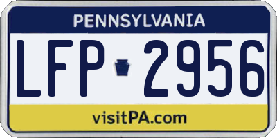 PA license plate LFP2956