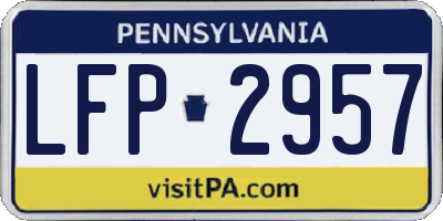 PA license plate LFP2957