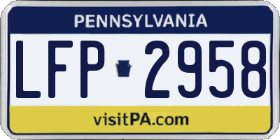PA license plate LFP2958