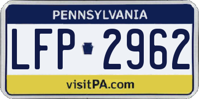 PA license plate LFP2962