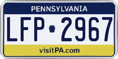 PA license plate LFP2967