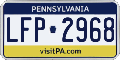 PA license plate LFP2968
