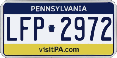 PA license plate LFP2972