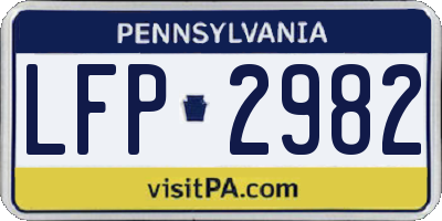 PA license plate LFP2982