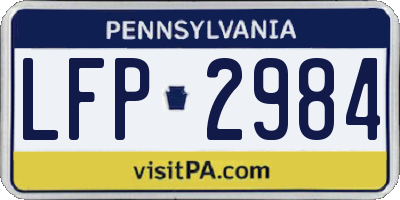 PA license plate LFP2984
