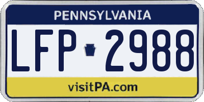 PA license plate LFP2988