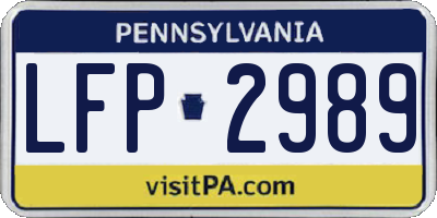 PA license plate LFP2989