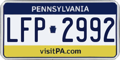PA license plate LFP2992