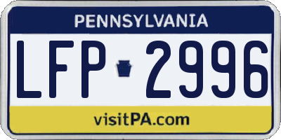 PA license plate LFP2996
