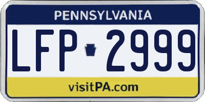 PA license plate LFP2999