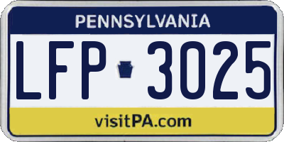 PA license plate LFP3025