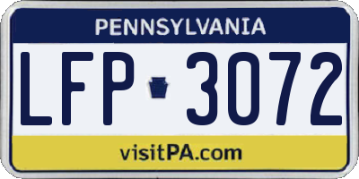 PA license plate LFP3072