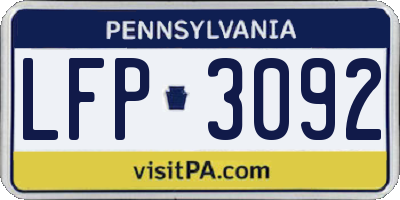 PA license plate LFP3092