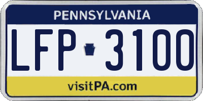 PA license plate LFP3100