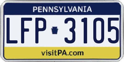 PA license plate LFP3105