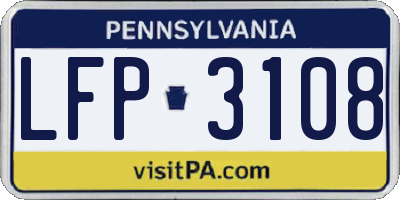 PA license plate LFP3108