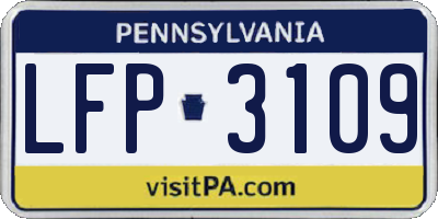 PA license plate LFP3109