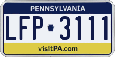 PA license plate LFP3111