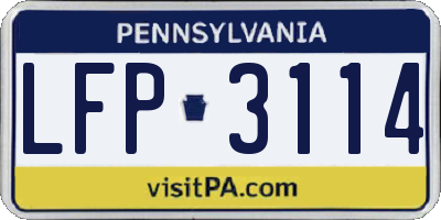 PA license plate LFP3114