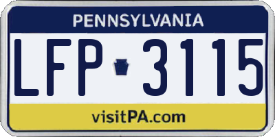 PA license plate LFP3115
