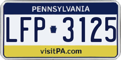 PA license plate LFP3125
