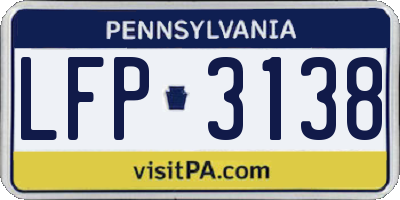 PA license plate LFP3138
