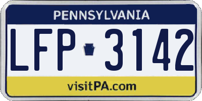 PA license plate LFP3142