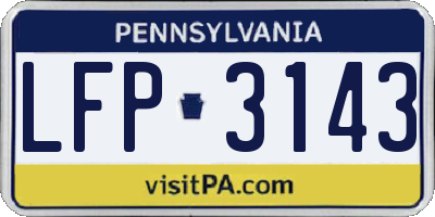 PA license plate LFP3143