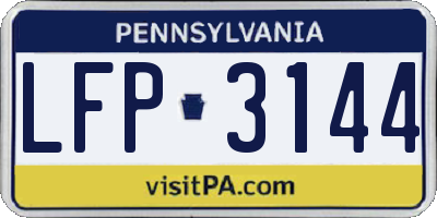 PA license plate LFP3144