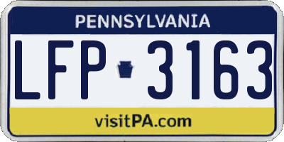 PA license plate LFP3163