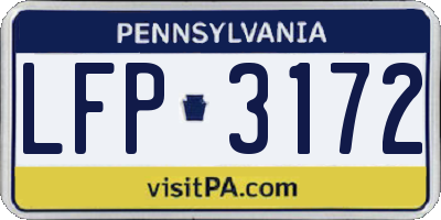 PA license plate LFP3172