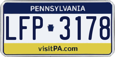 PA license plate LFP3178