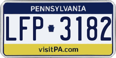 PA license plate LFP3182
