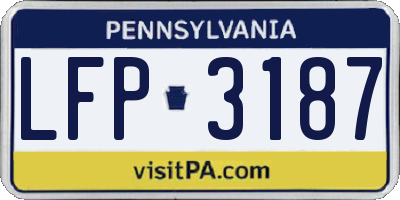 PA license plate LFP3187