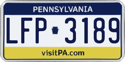 PA license plate LFP3189