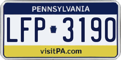 PA license plate LFP3190