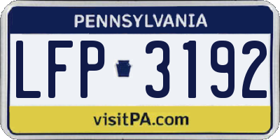 PA license plate LFP3192