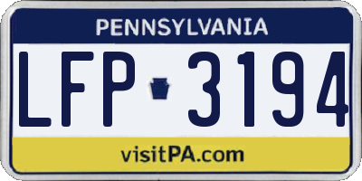 PA license plate LFP3194