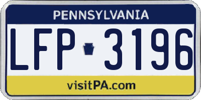 PA license plate LFP3196