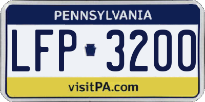PA license plate LFP3200