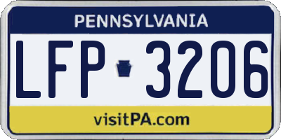PA license plate LFP3206