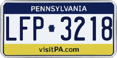 PA license plate LFP3218