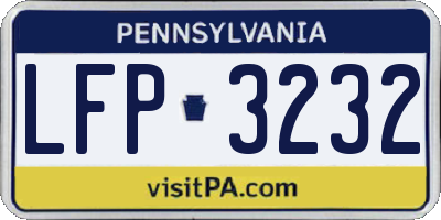 PA license plate LFP3232
