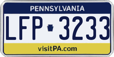 PA license plate LFP3233