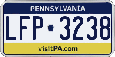 PA license plate LFP3238