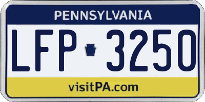 PA license plate LFP3250