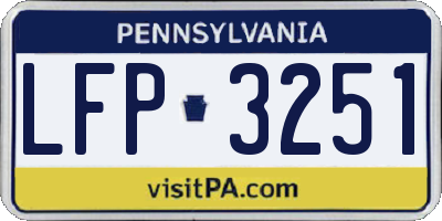PA license plate LFP3251