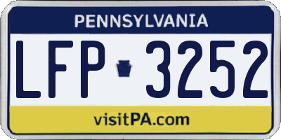 PA license plate LFP3252