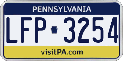 PA license plate LFP3254
